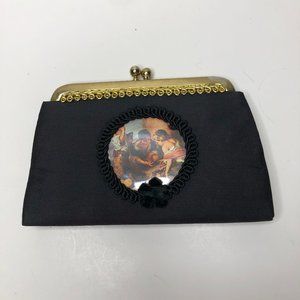 Vintage Victorian Satin Kiss lock Coin Purse